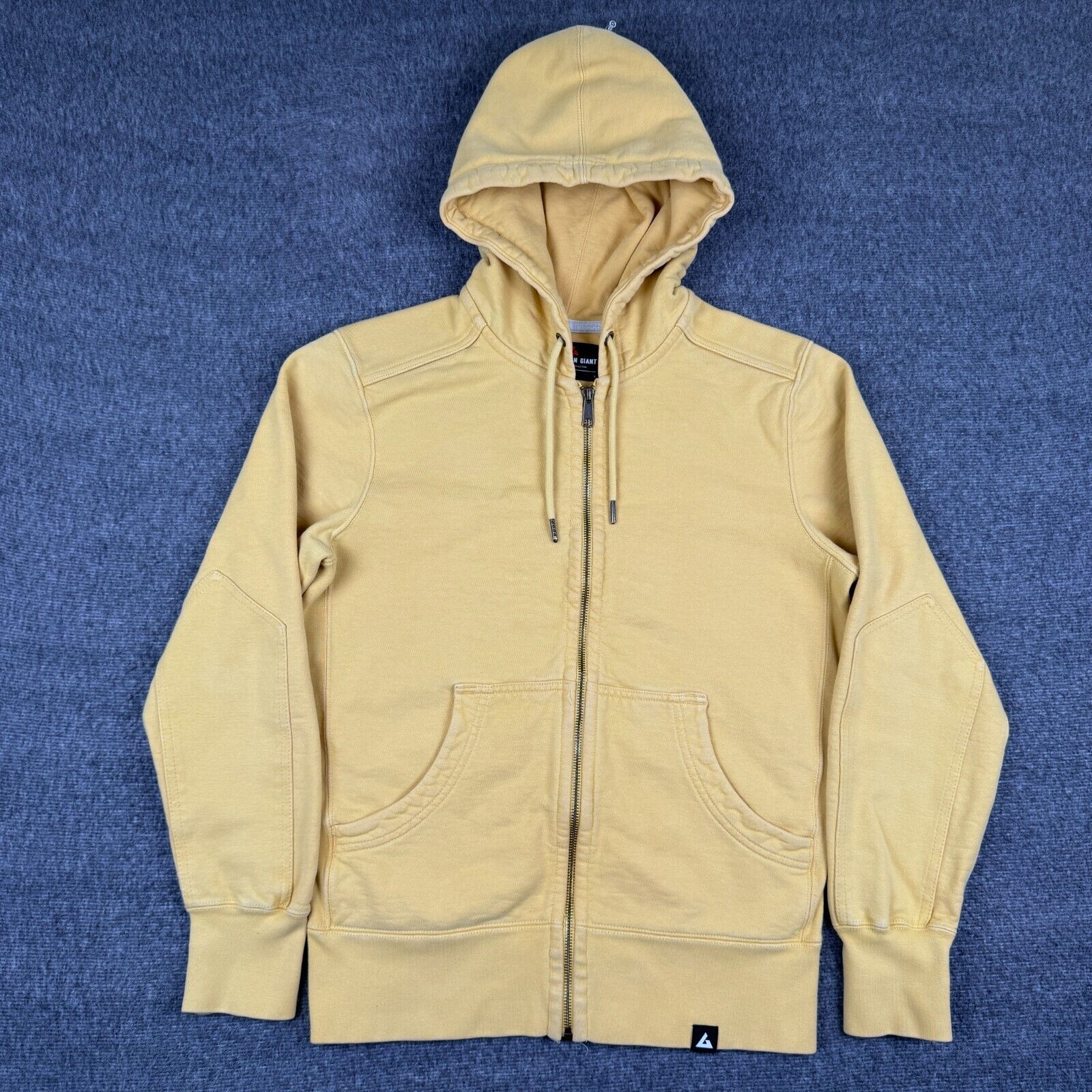 American Giant Classic Full Zip Hoodie Men's Small Yellow Heavyweight Jacket
