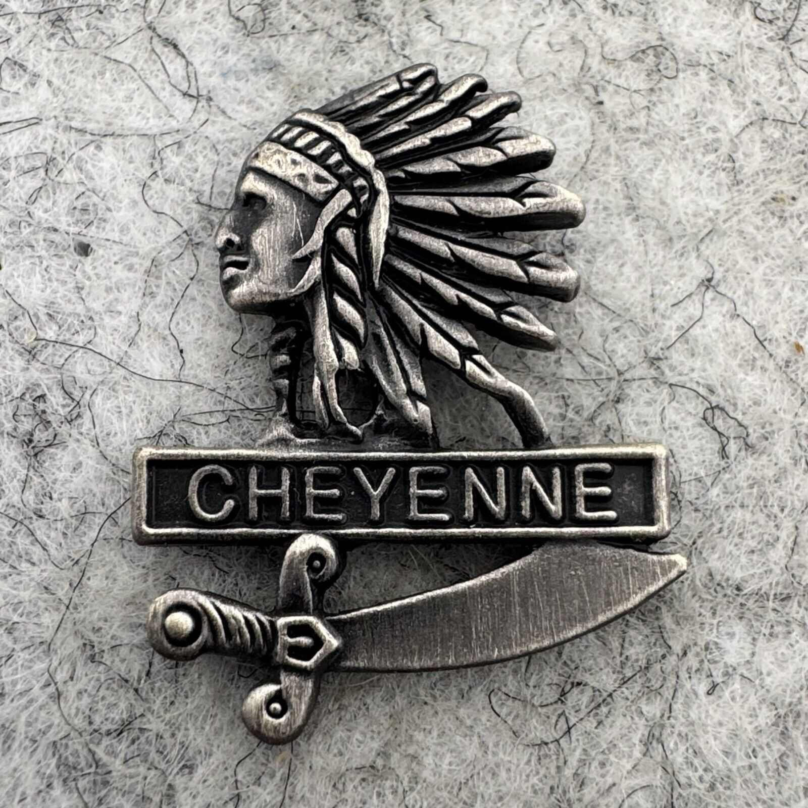 Chief Indian Native American Cheyenne Lapel Hat Pin Sword Scimitar Shriner Rare
