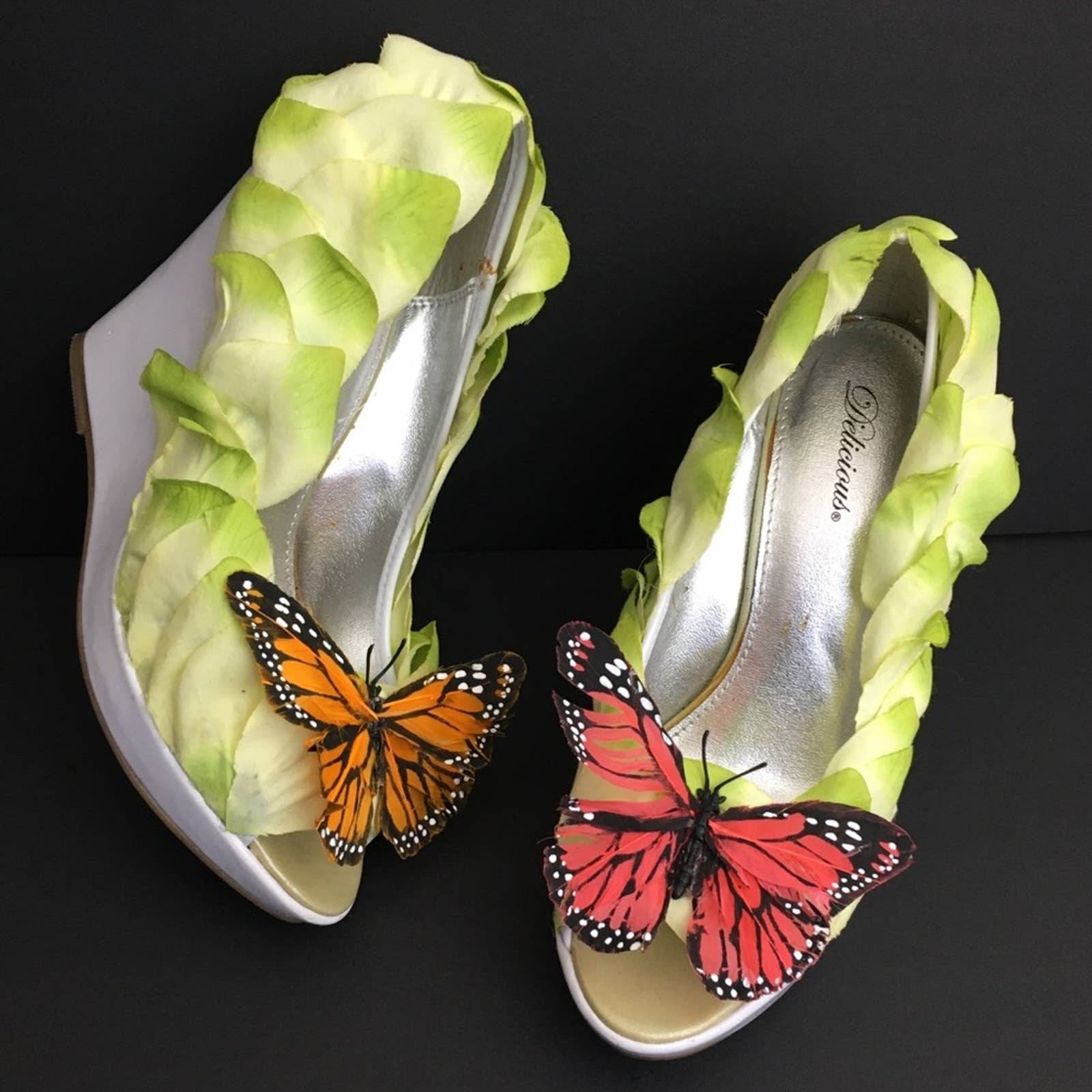 Butterfly Peep Toe Wedge Heel