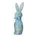 Easter Blue Floral Print 2 Bunny 9.5 Tabletop Seasonal Decor Bow Rabbit Indoor