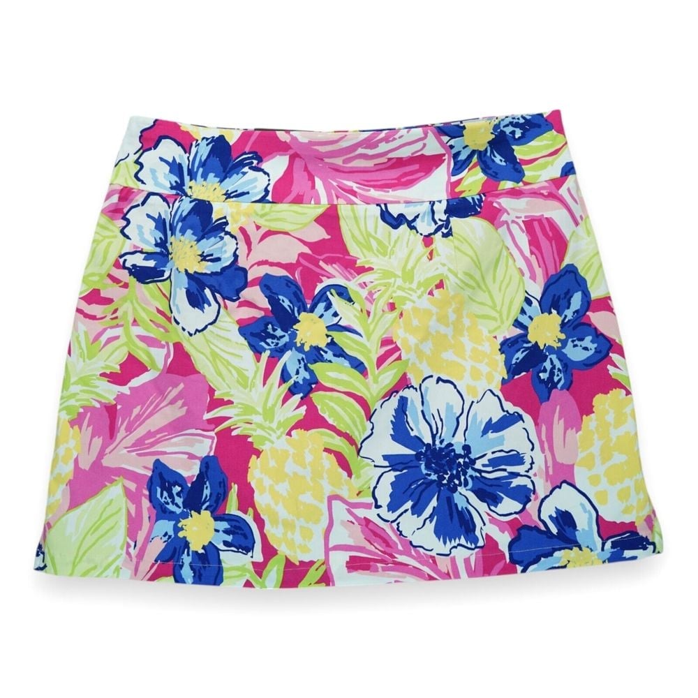 NWT Rafaella Floral Cosmo Pink Skort Women's XL Stretch Waist Tropical Hawaiian