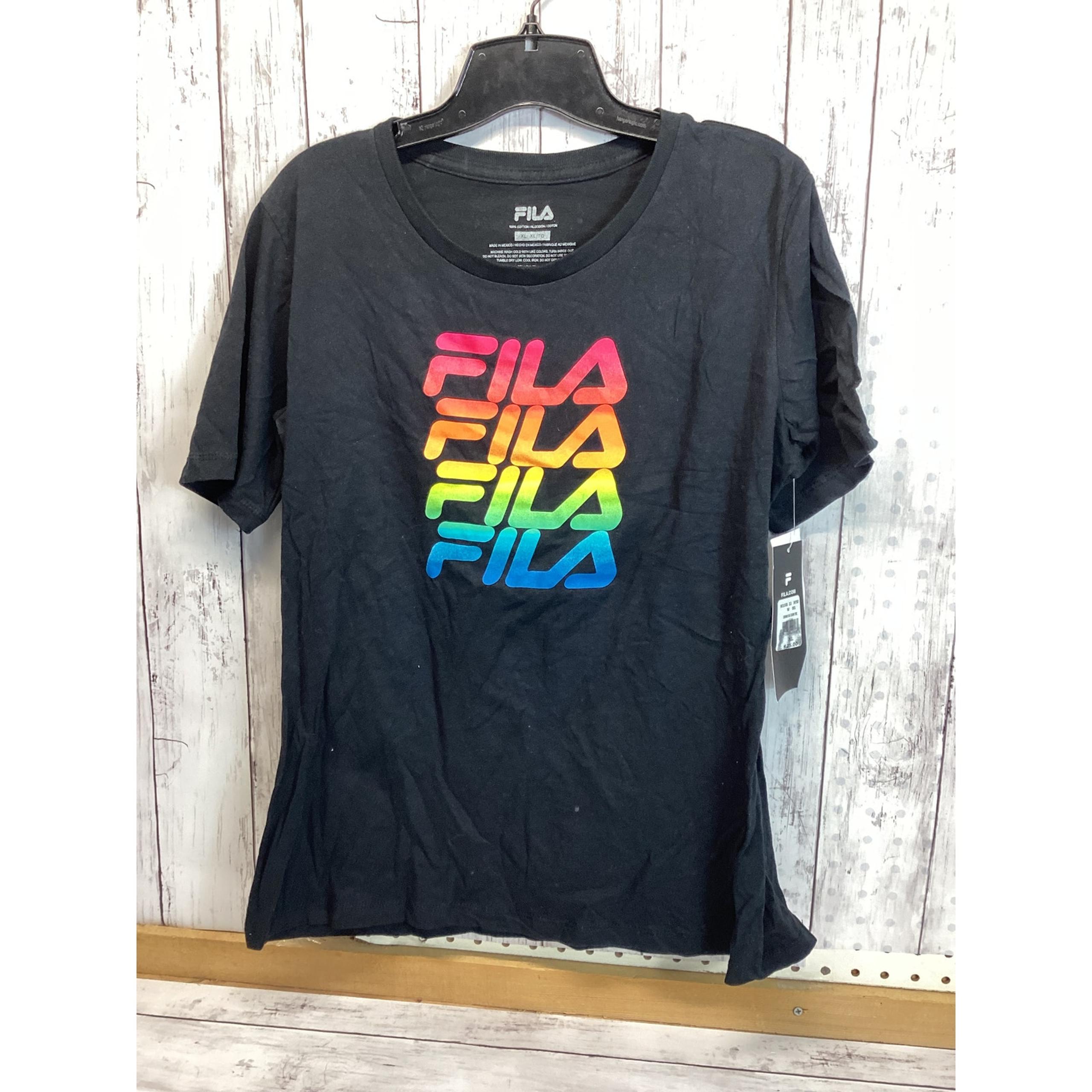 FILA ORIGINAL CLASSIC WOMEN CASUAL T-SHIRT SIZE XL BLACK NWT