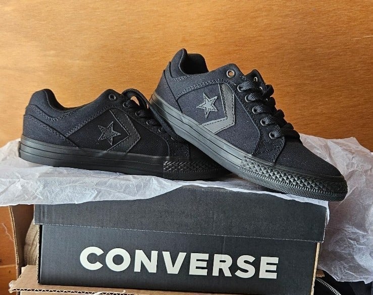 New Converse size 2 Black with Star on sides