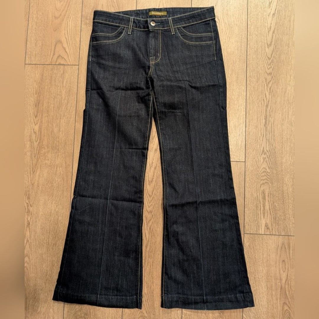NEW David Kahn 28 Petite Jeans Trouser Flare Wide Leg Premium Denim Made USA