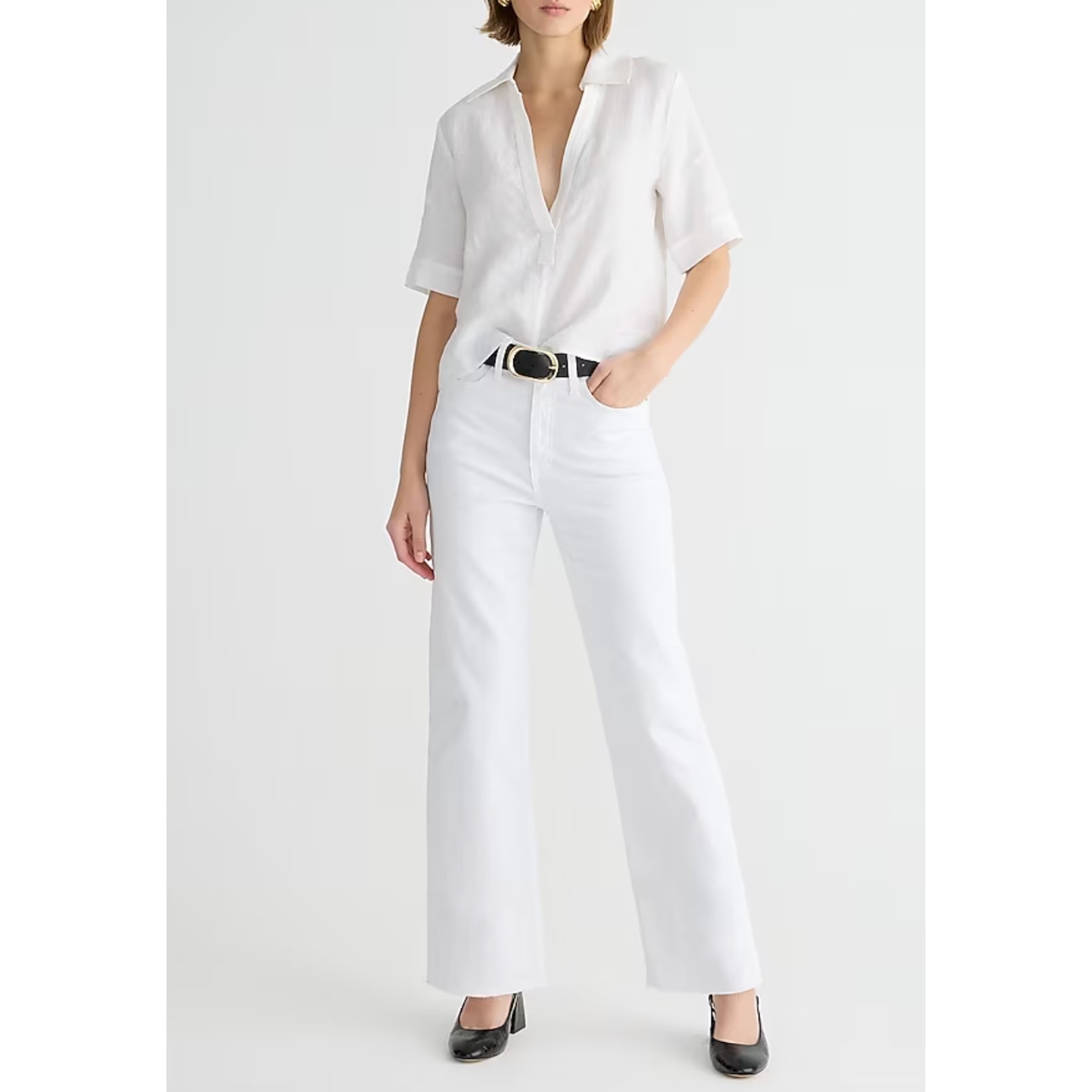 NWT J. Crew Slim Wide Leg Jeans 29 29P P29 White Denim BP463 J.Crew Women's