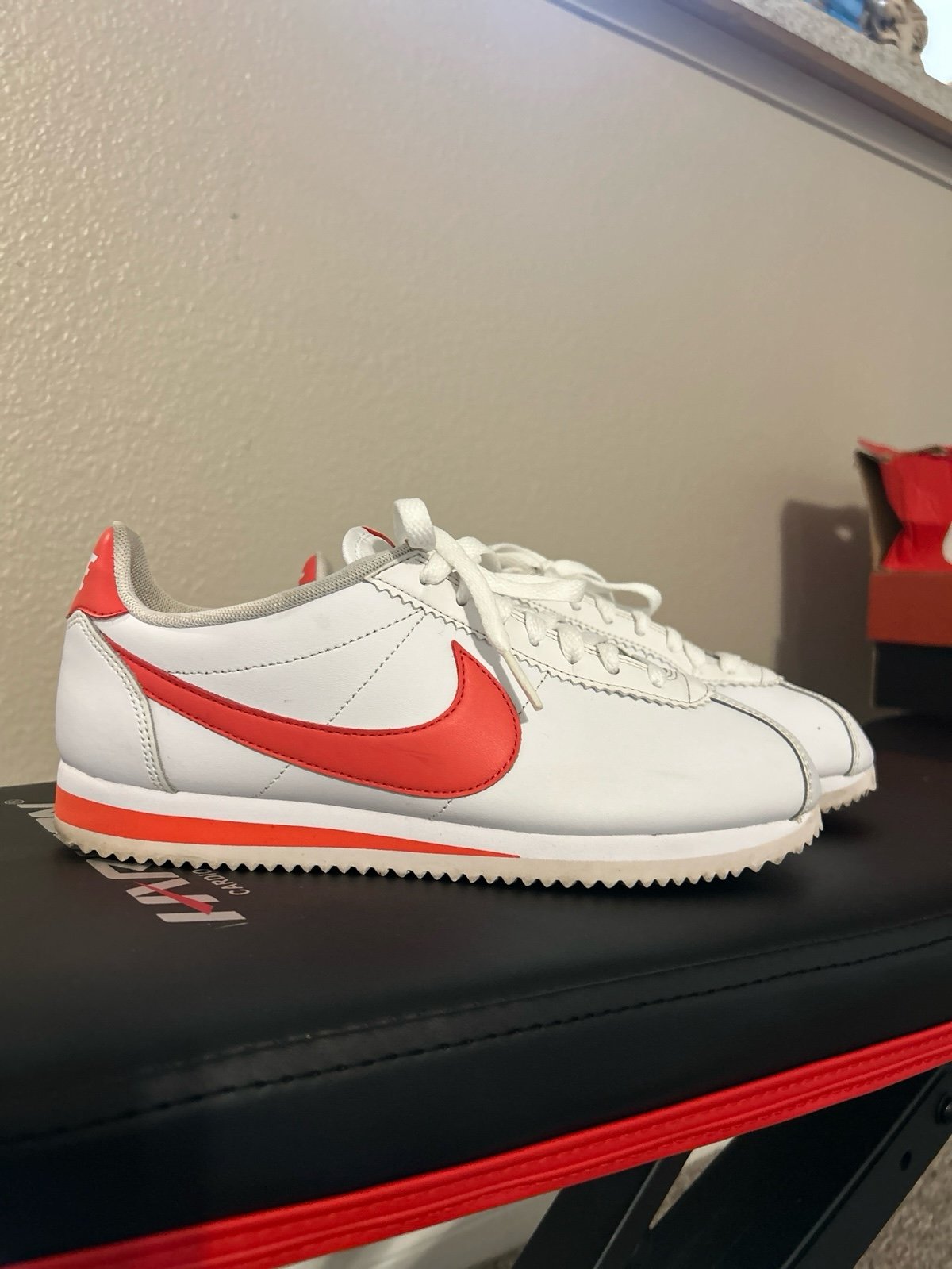 Nike Cortez orange and white
