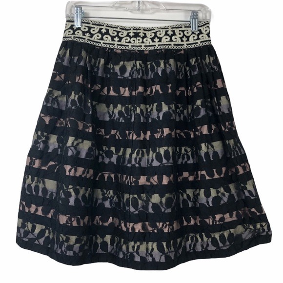 Floreat Anthropologie colorful lace skirt. 4