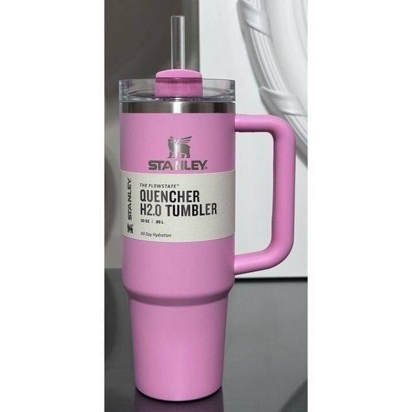 LIMITED EDITION Stanley Quencher H2.0 FlowState Tumbler 30oz, SIZZLING PINK