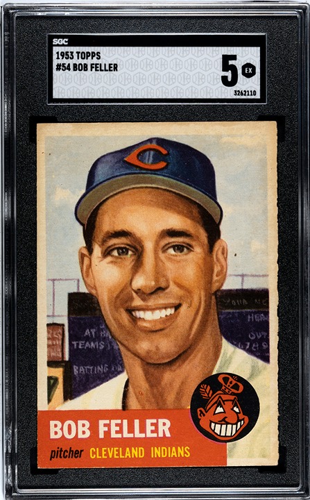 1953 Topps BOB FELLER Indians #54 SGC 5 EX Condition