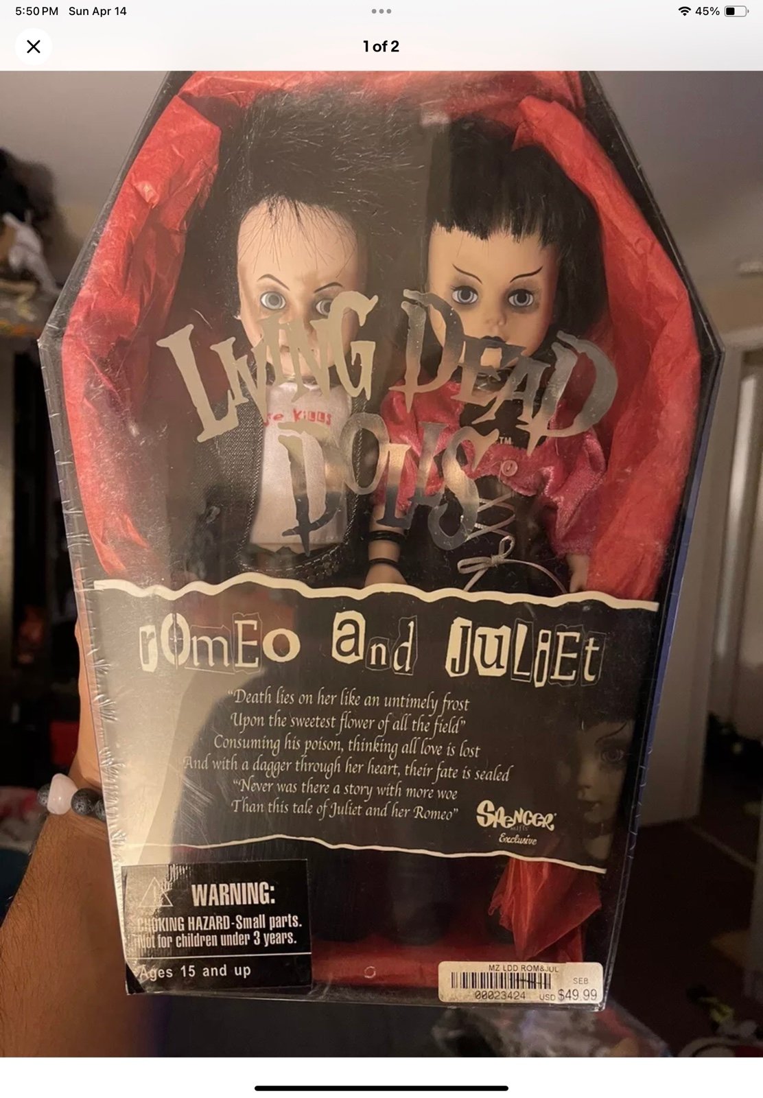 Living Dead Dolls - Romeo and Juliet - NIB - NOS New Sealed Never Opened