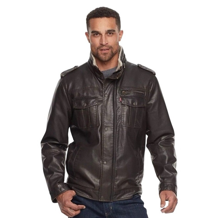 Levi's Brown Faux Leather & Sherpa Trucker Jacket