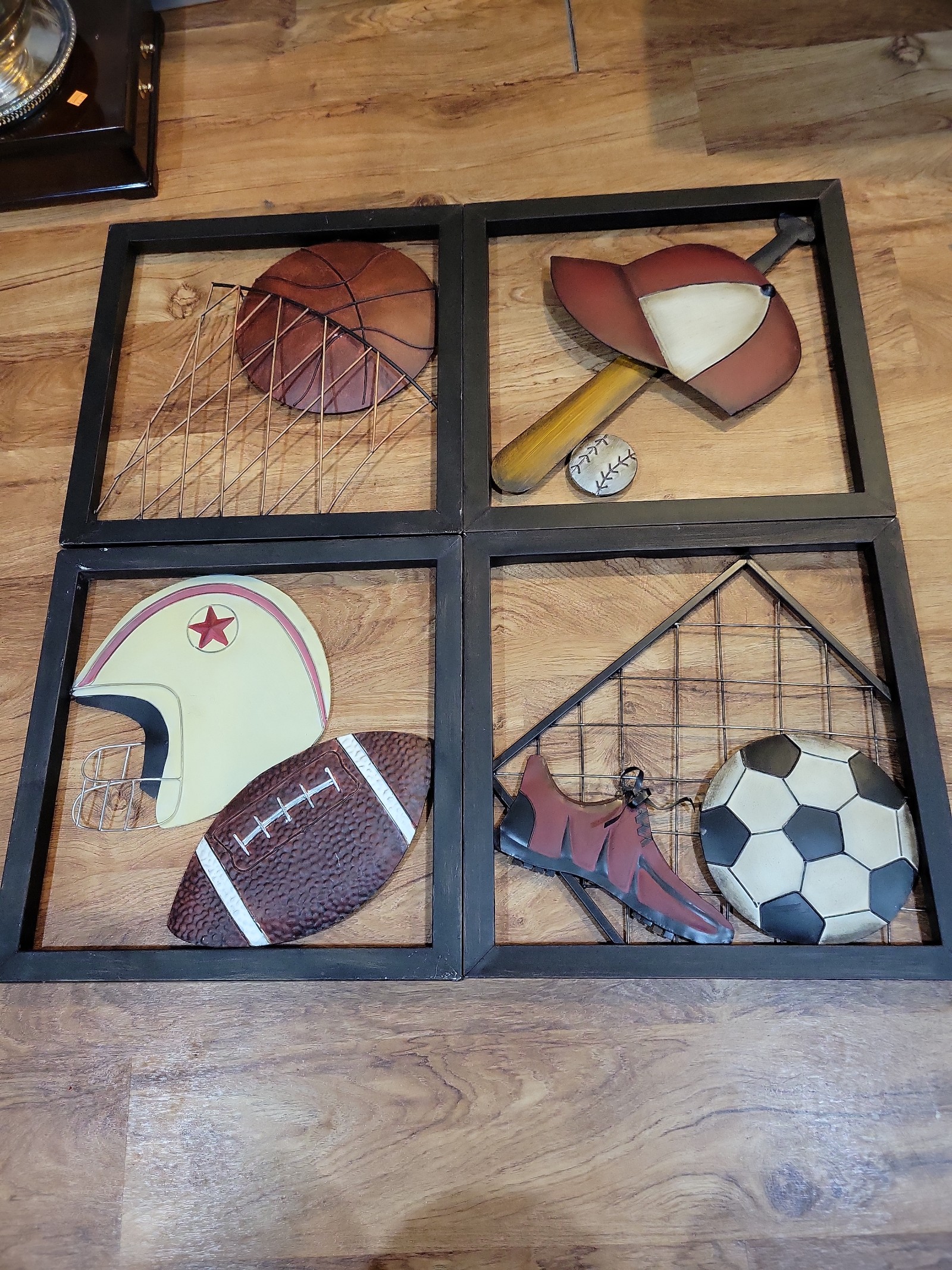Hobby Lobby Distressed Metal Sports Wall Hanging. Read Description.