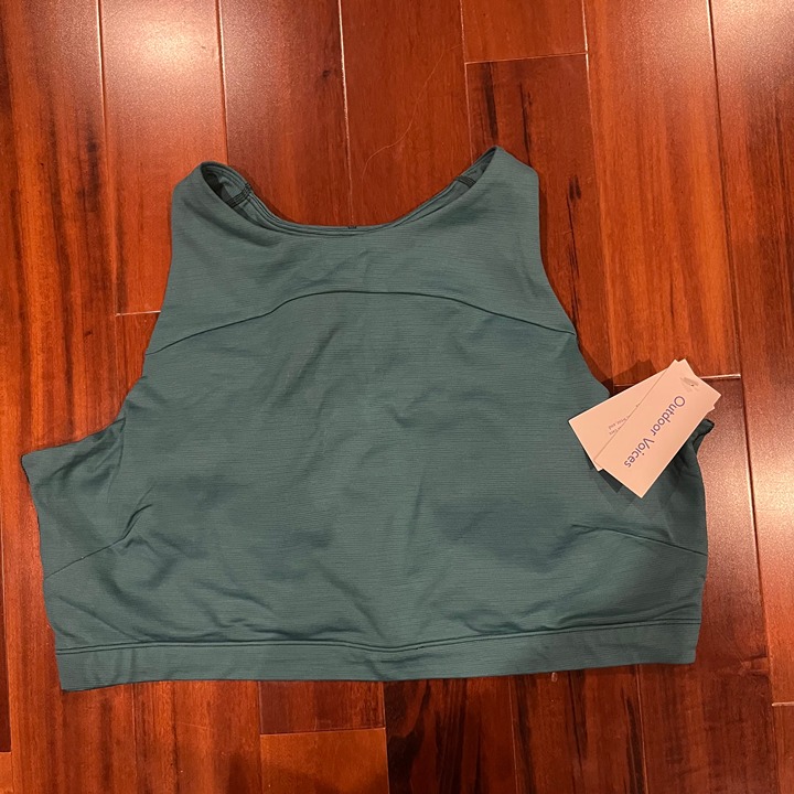 New NWT Outdoor Voices Move Free Crop Top Jasper Teal Sports Bra Sz Plus XXXL 3X
