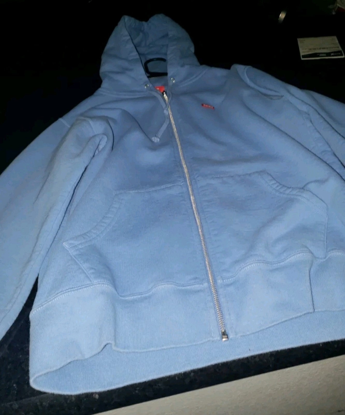 Supreme Small Box Zip Up Hoodie in Blue