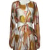 Womens 8 Pastel Abstract Print Maxi Dress Front Tie Cutout Sheer Flowing Fabric