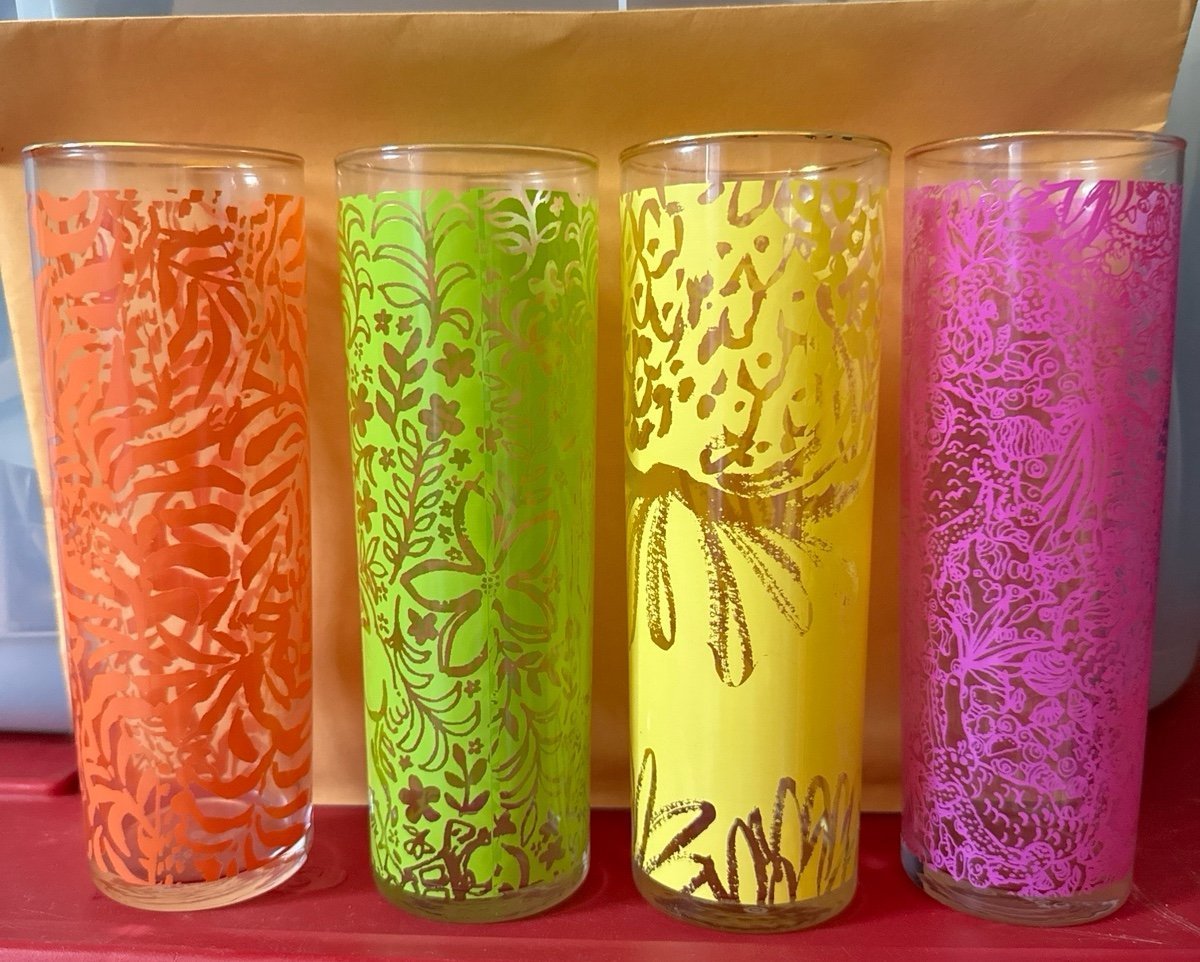 Lilly Pulitzer set of 4 Tall glasses