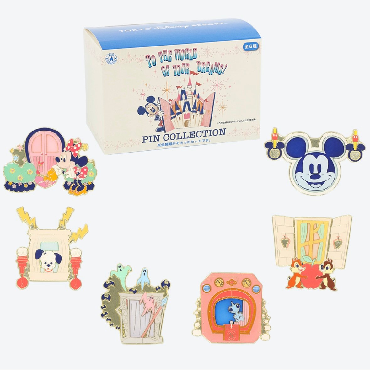 Tokyo Disney Resort To the World of Your Dreams Pin Set of 6