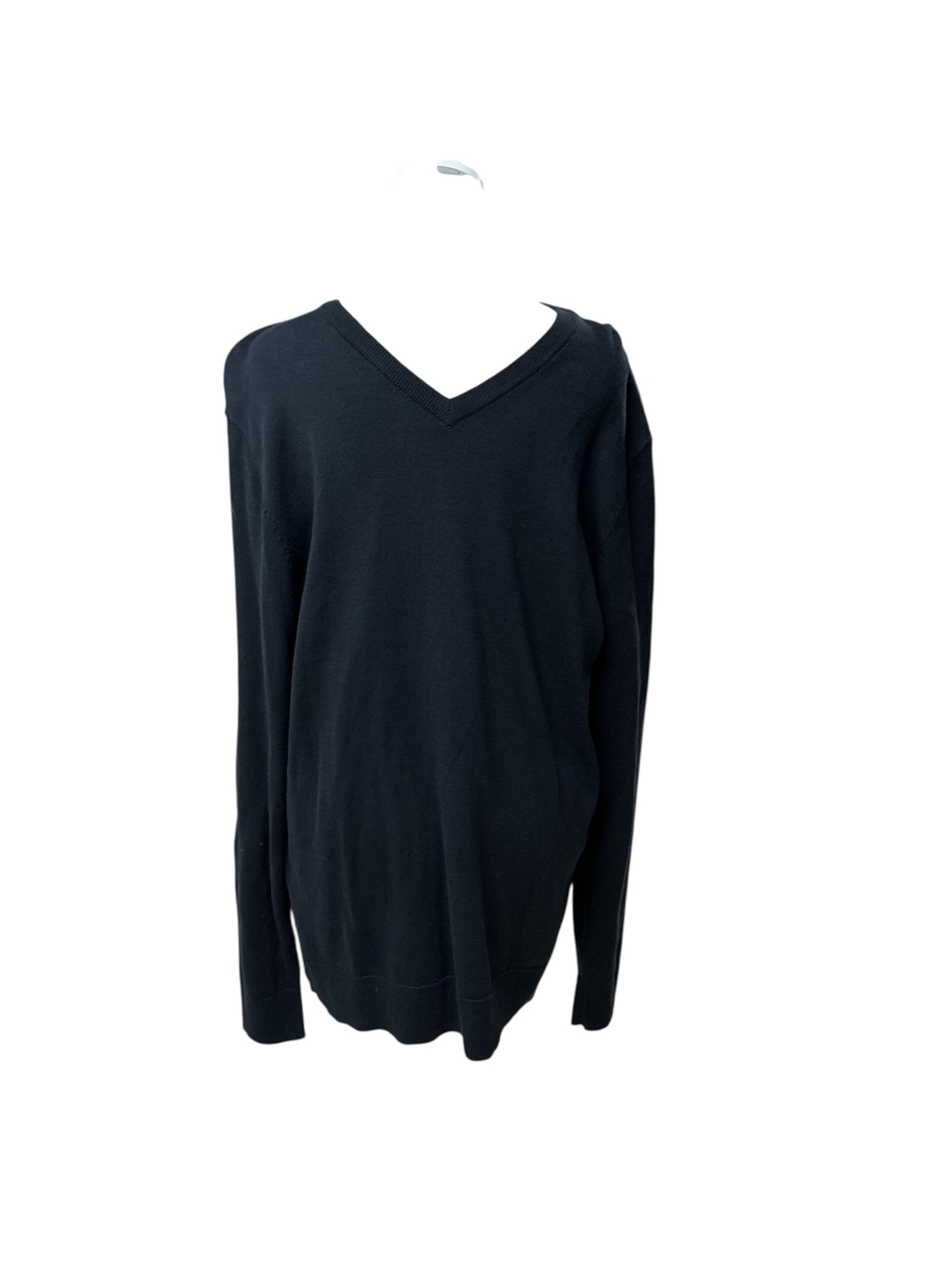 NWT Old Navy Black Men’s 100% Cotton Long Sleeve V-Neck Pullover Sweater Size M