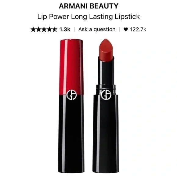NEW Giorgio Armani Beauty Lip Power Long Lasting Lipstick 405 Sultan brick red