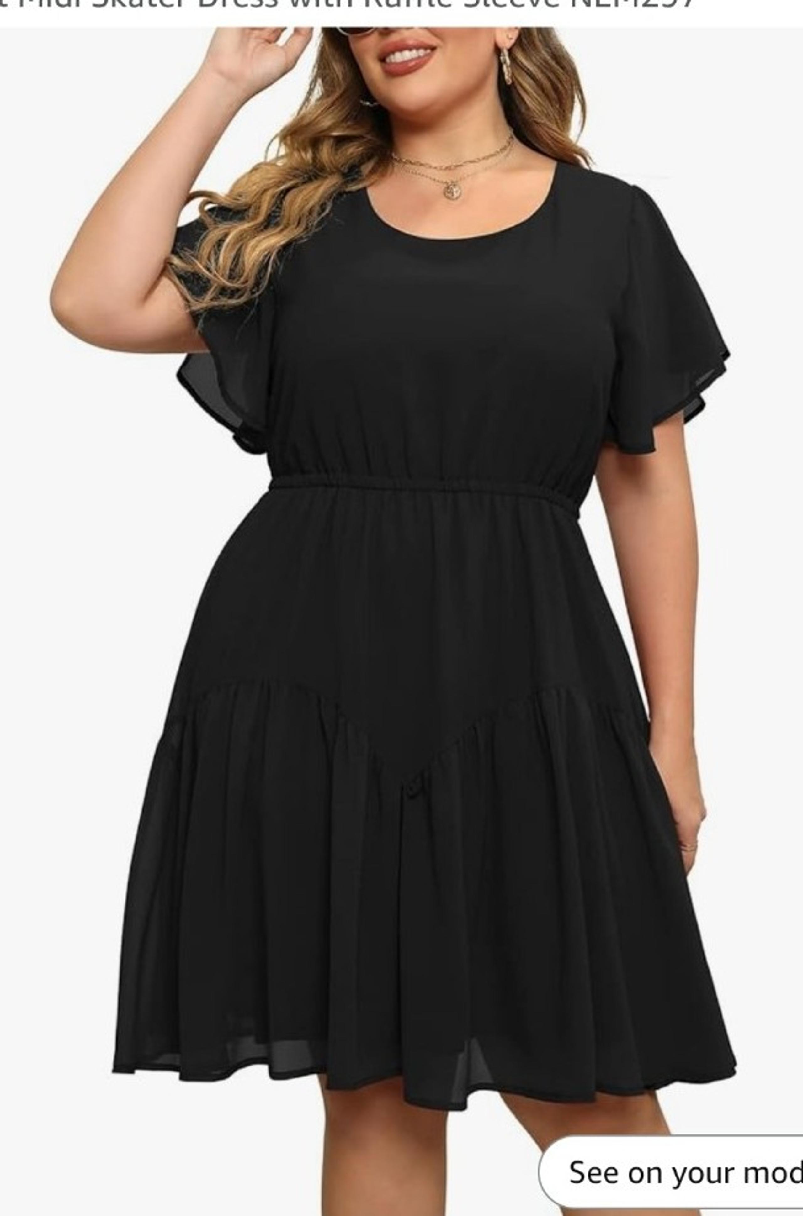 Womens flowy black mini dress