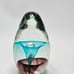 Egg Shaped Paperweight Large Bulicante Trumpet Lily Shape Inside Blue Teal Brown