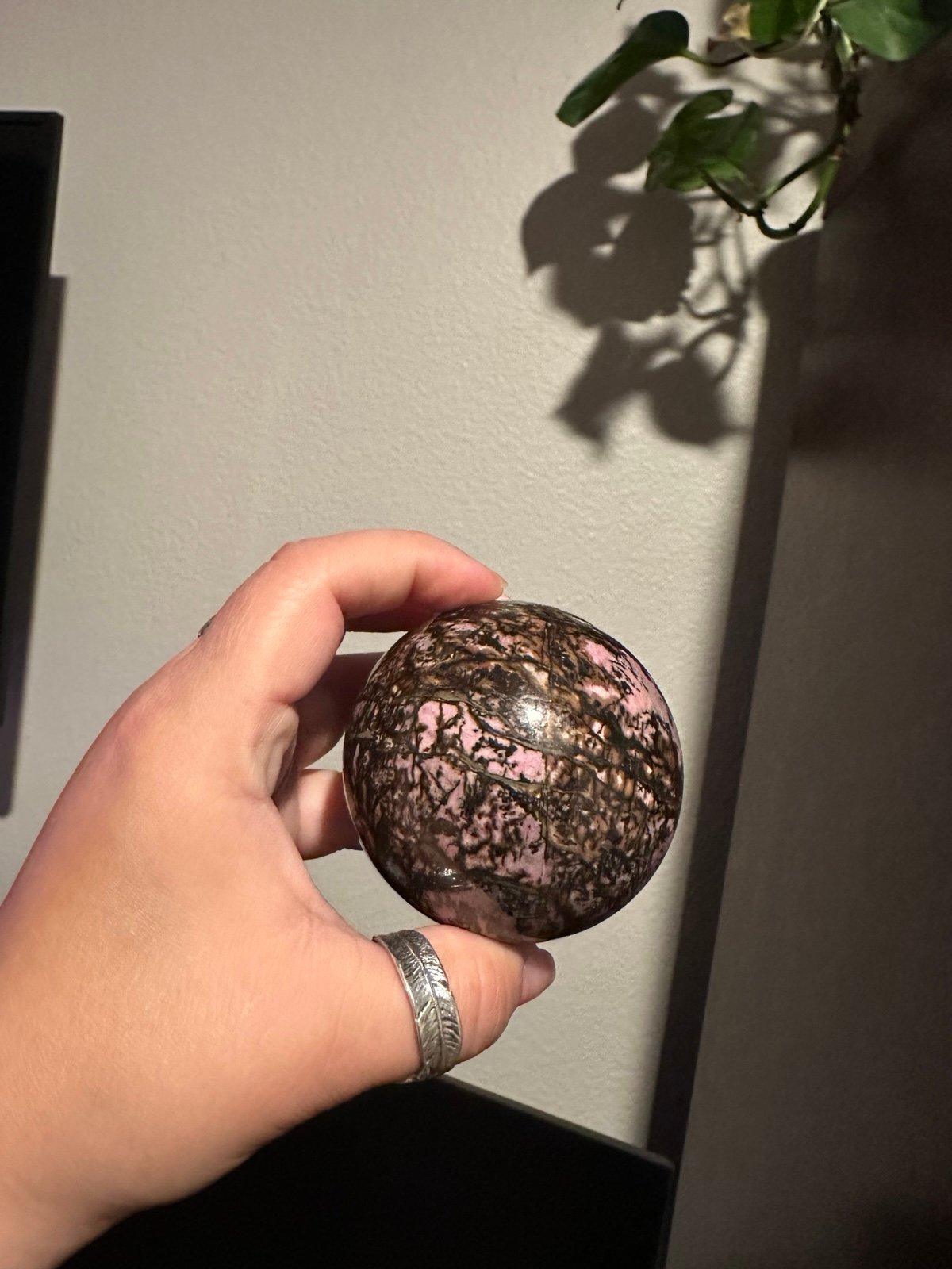 Rhodonite Sphere - detail