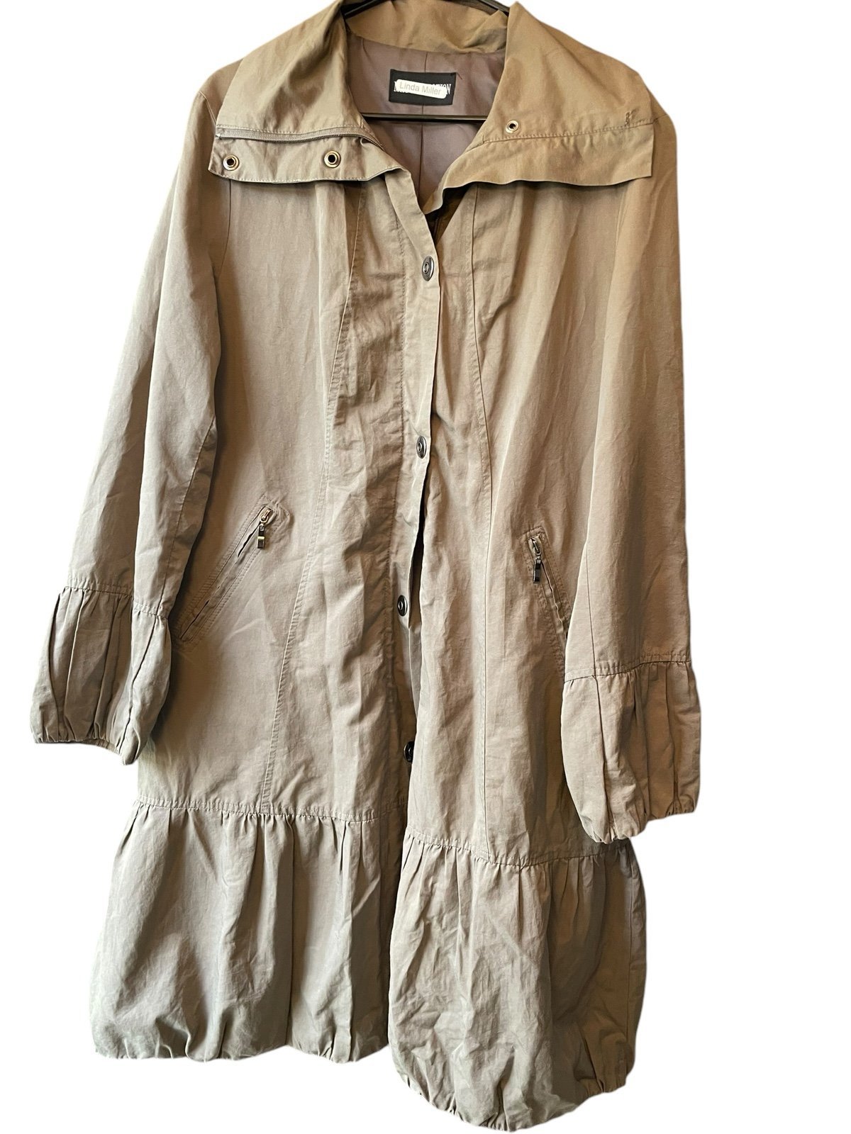 Linda Miller Women’s Vintage Khaki XL Lightweight Coat