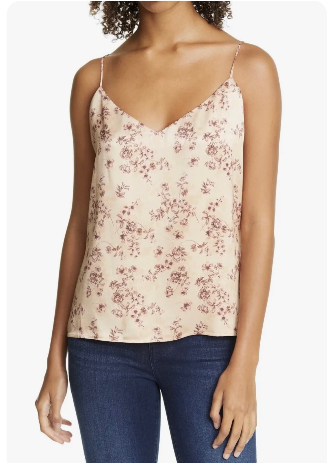 L’AGENCE Jane Floral Silk Camisole Top Women’s Size Medium