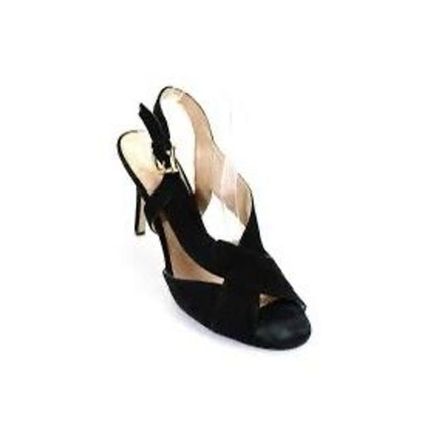 Michael by Michael Kors Women’s Size 10 Suede Peep Toe Slingback Heels Black