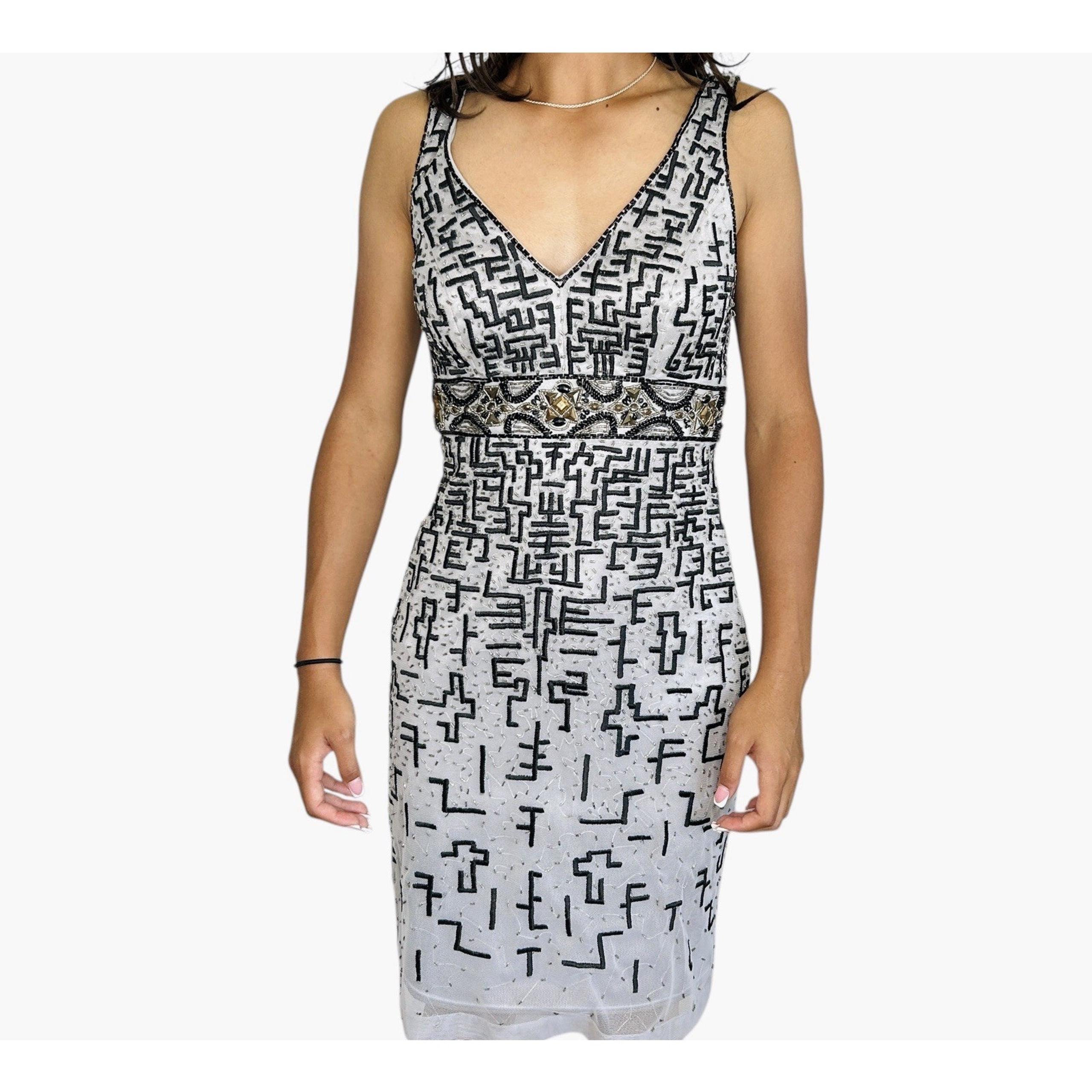 Sue Wong Nocturne Y2k Fairy Babydoll Beaded Cocktail Dress Size 0 Embroidered