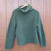 Eileen Fisher Wool Italian Green Turtleneck Long Sleeve Seamless Sweater Medium
