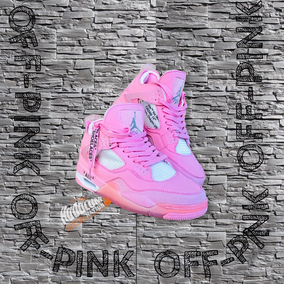 Custom jordan 4 pink