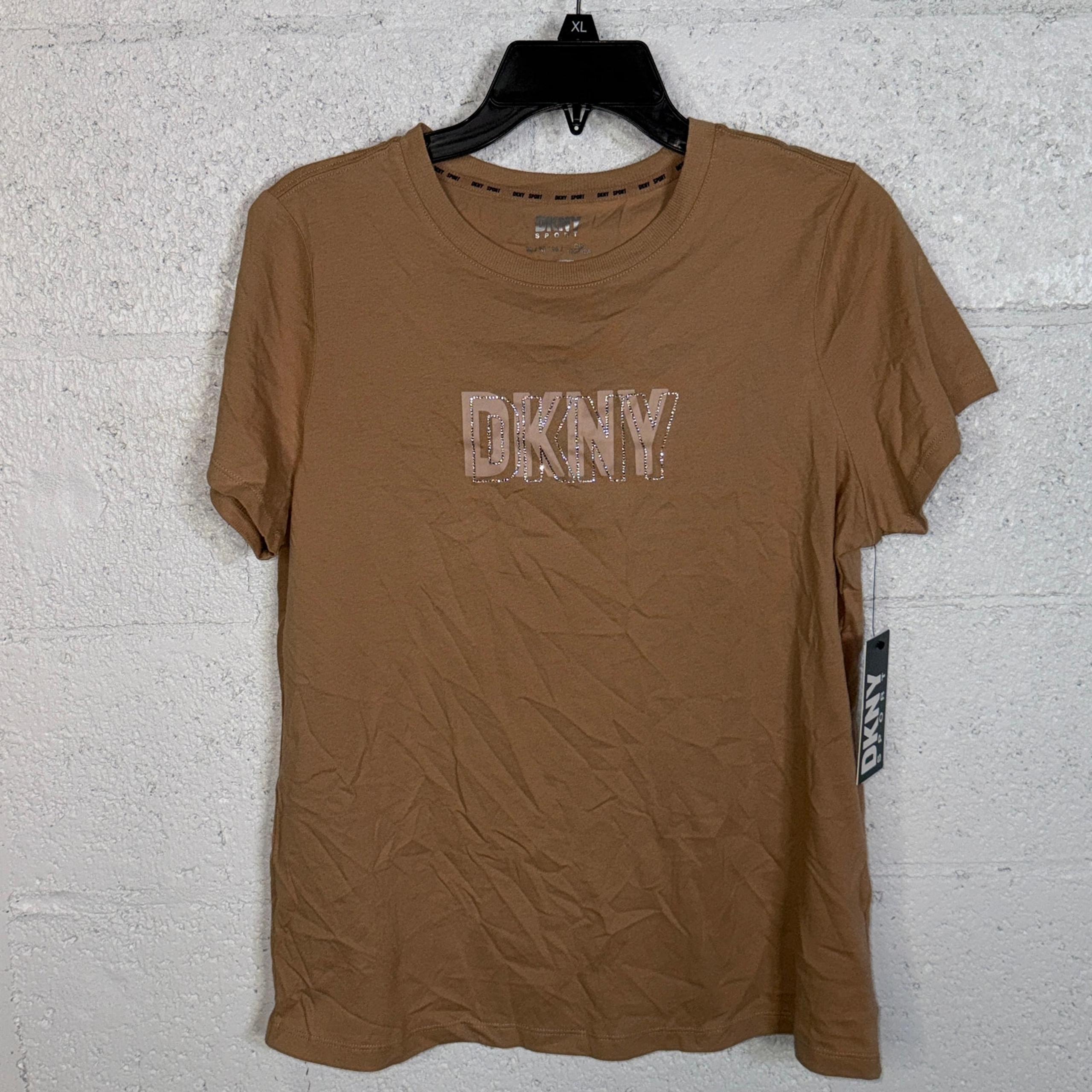 Dkny Sport Women's Cotton Embellished-Logo T-Shirt - Praline medium