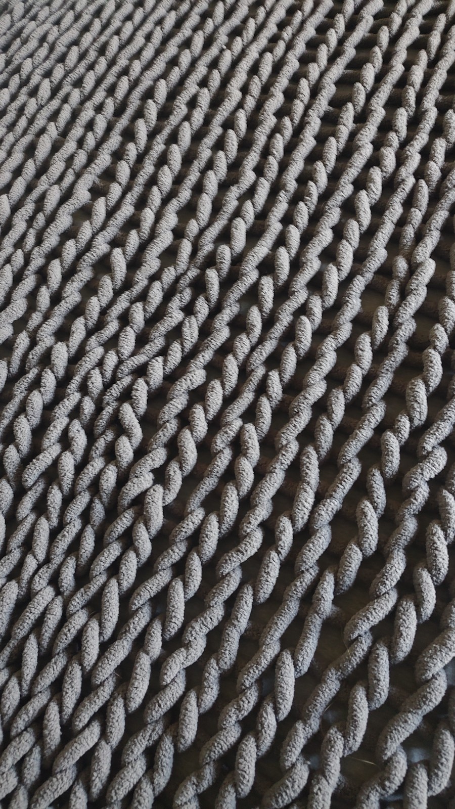 Chunky Knit Blanket Gray