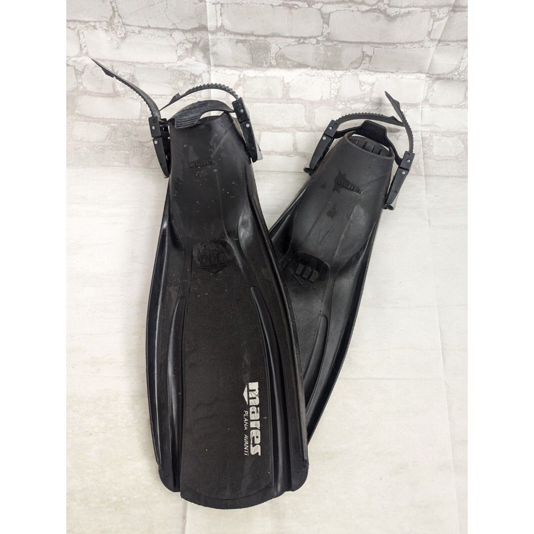 Mares Plana Avanti Fins Regular Black Scuba Diving Snorkeling Flippers Open Heel