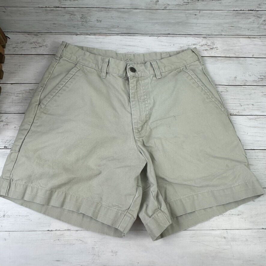 Patagonia Canvas Shorts Mens Size 32 x 6.75 beige Organic Cotton Outdoor Hiking