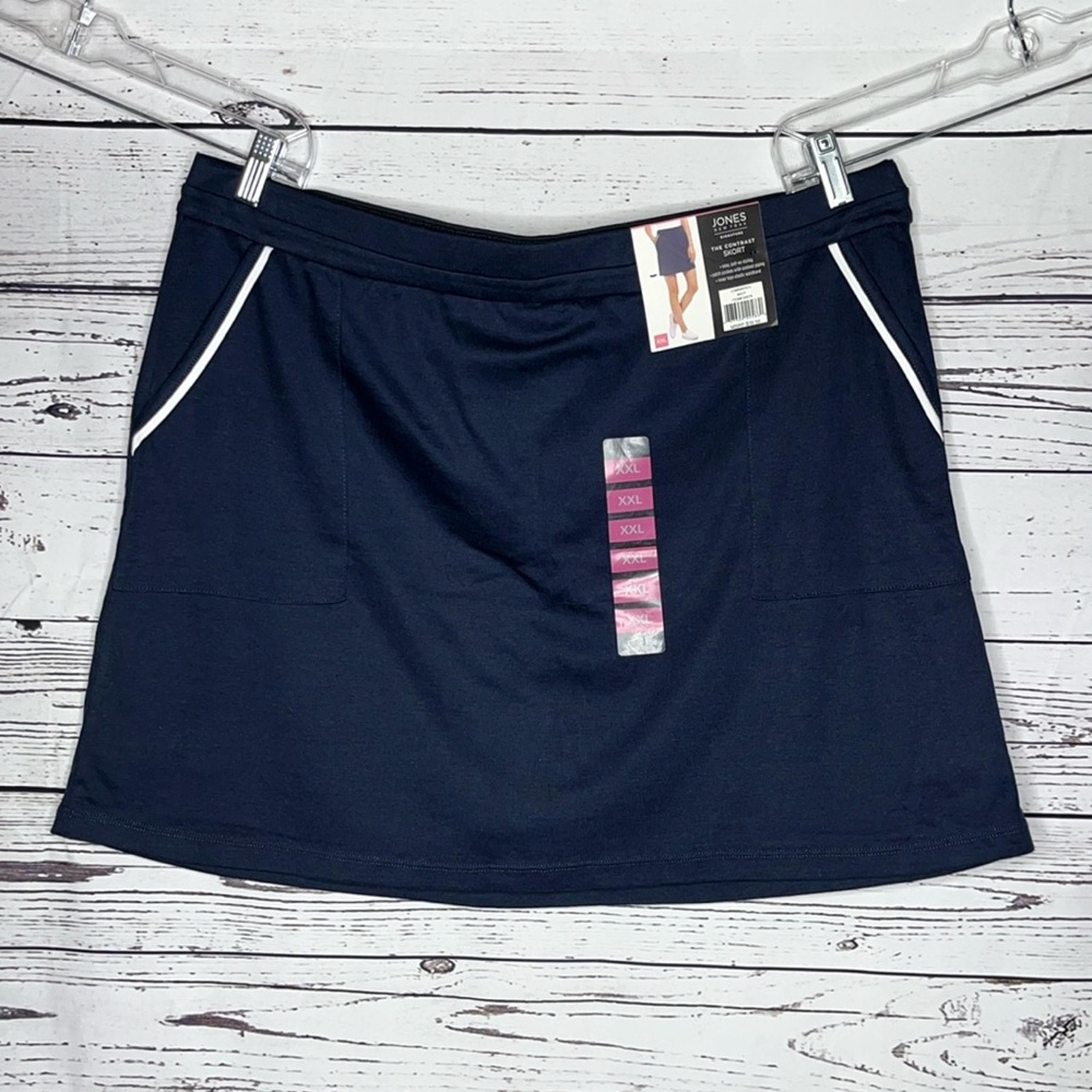 Jones New York Signature XXL Navy Blue - White Contrast Skort - Skirt w/ Shorts