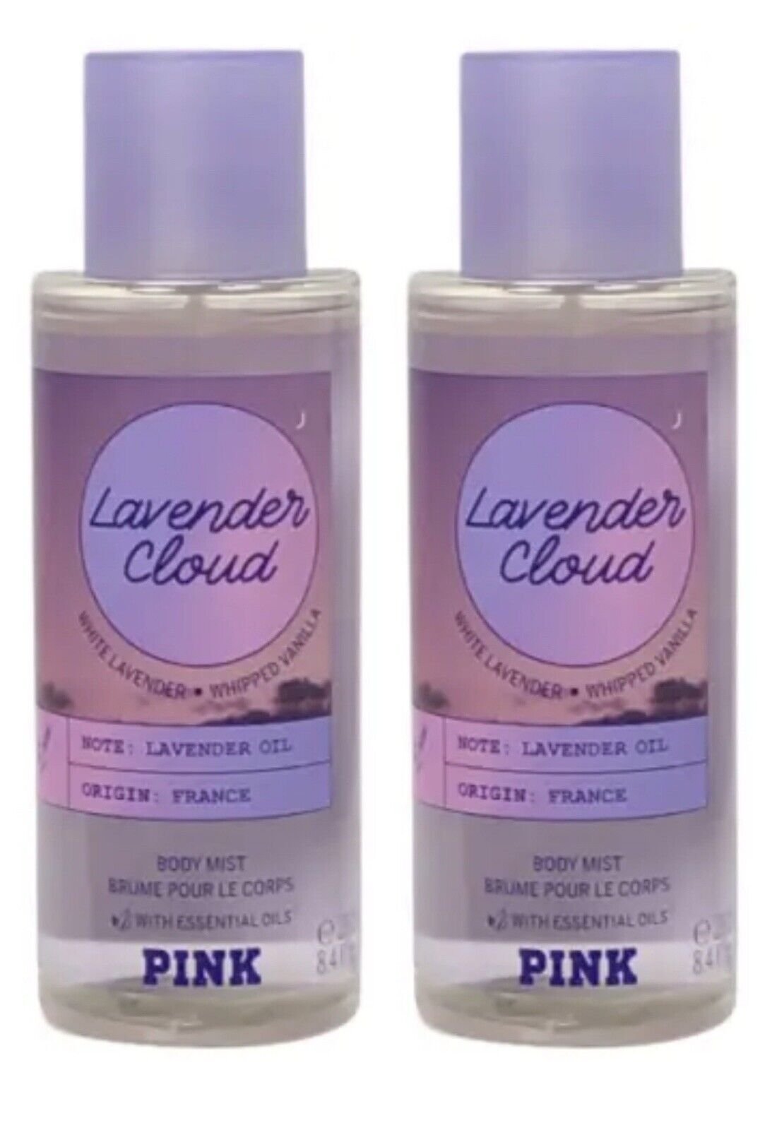 VICTORIA’S SECRET PINK LAVENDER CLOUD FRAGRANCE MIST SPRAY 8.4 oz X 2 BOTTLES
