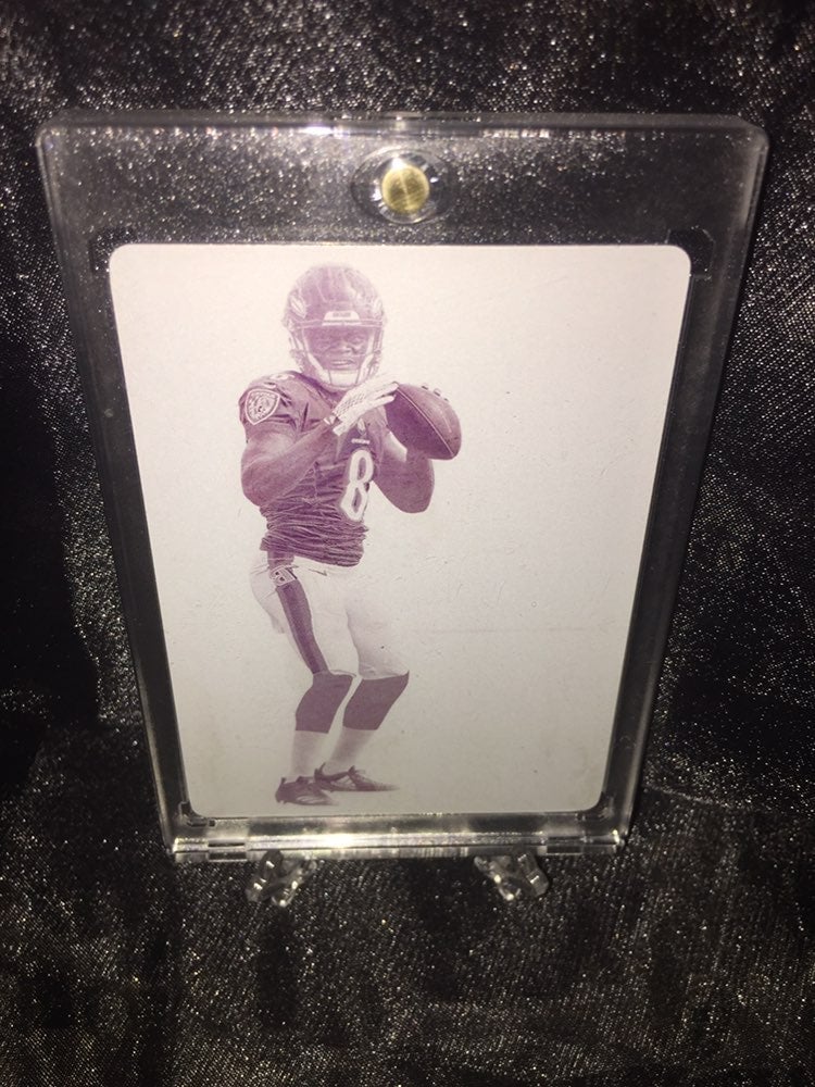 Lamar Jackson 1/1 Rookie RC Printing Plate Baltimore Ravens NFL Non Auto