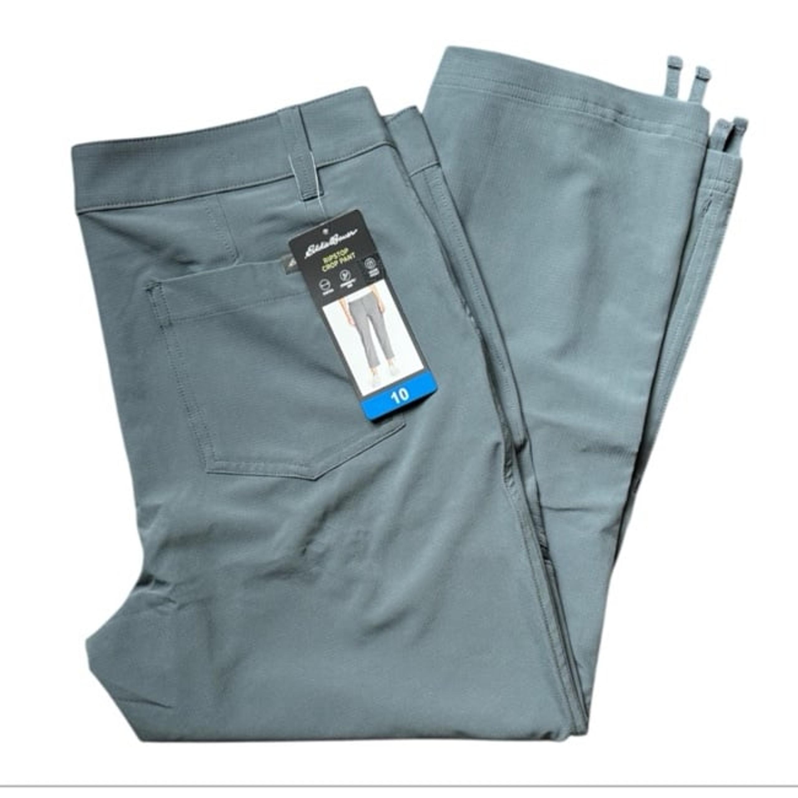 Eddie Bauer Womens 10 Ripstop Capri Pants Grey Inseam 24” NEW Price Firm