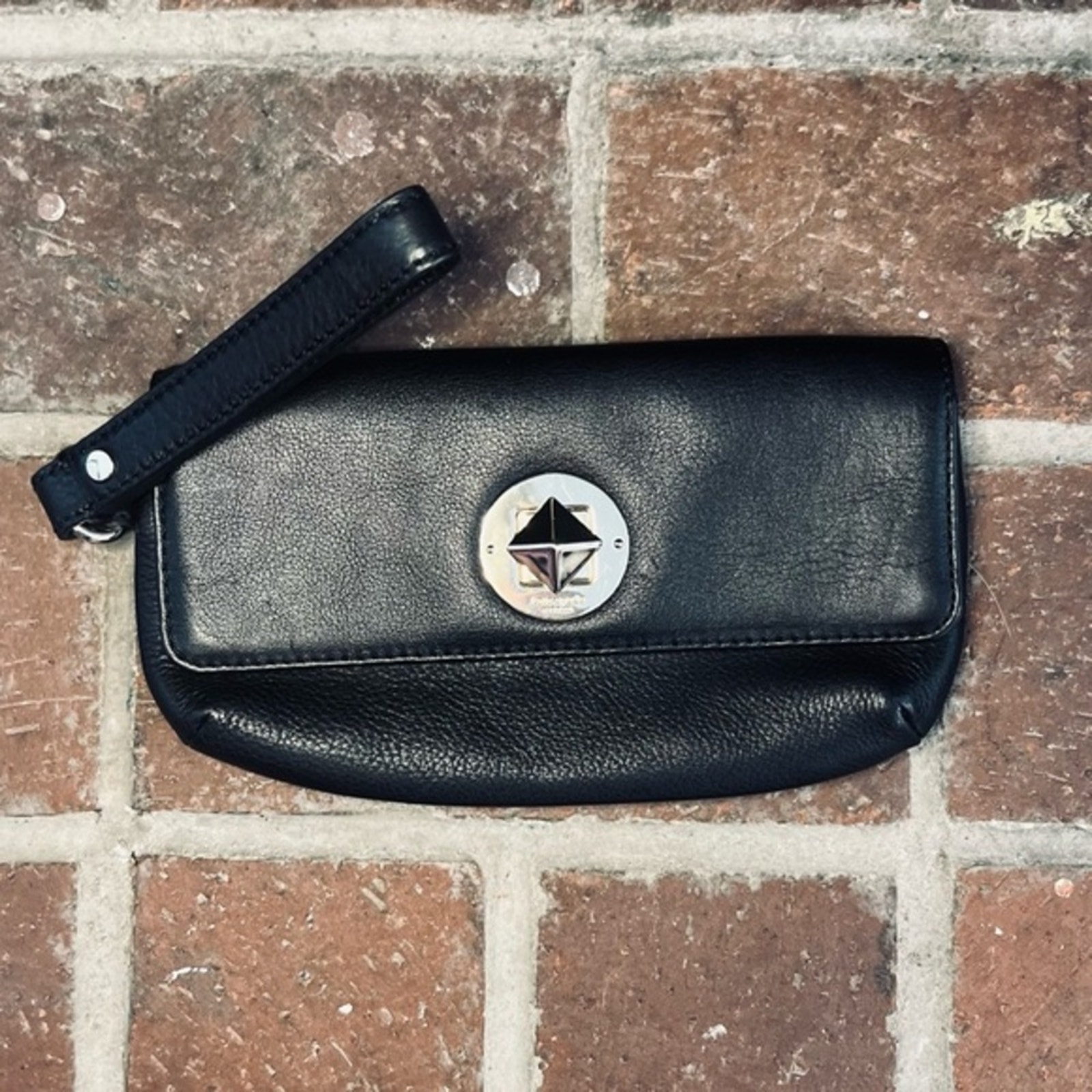 Kate Spade Black Leather Wristlet