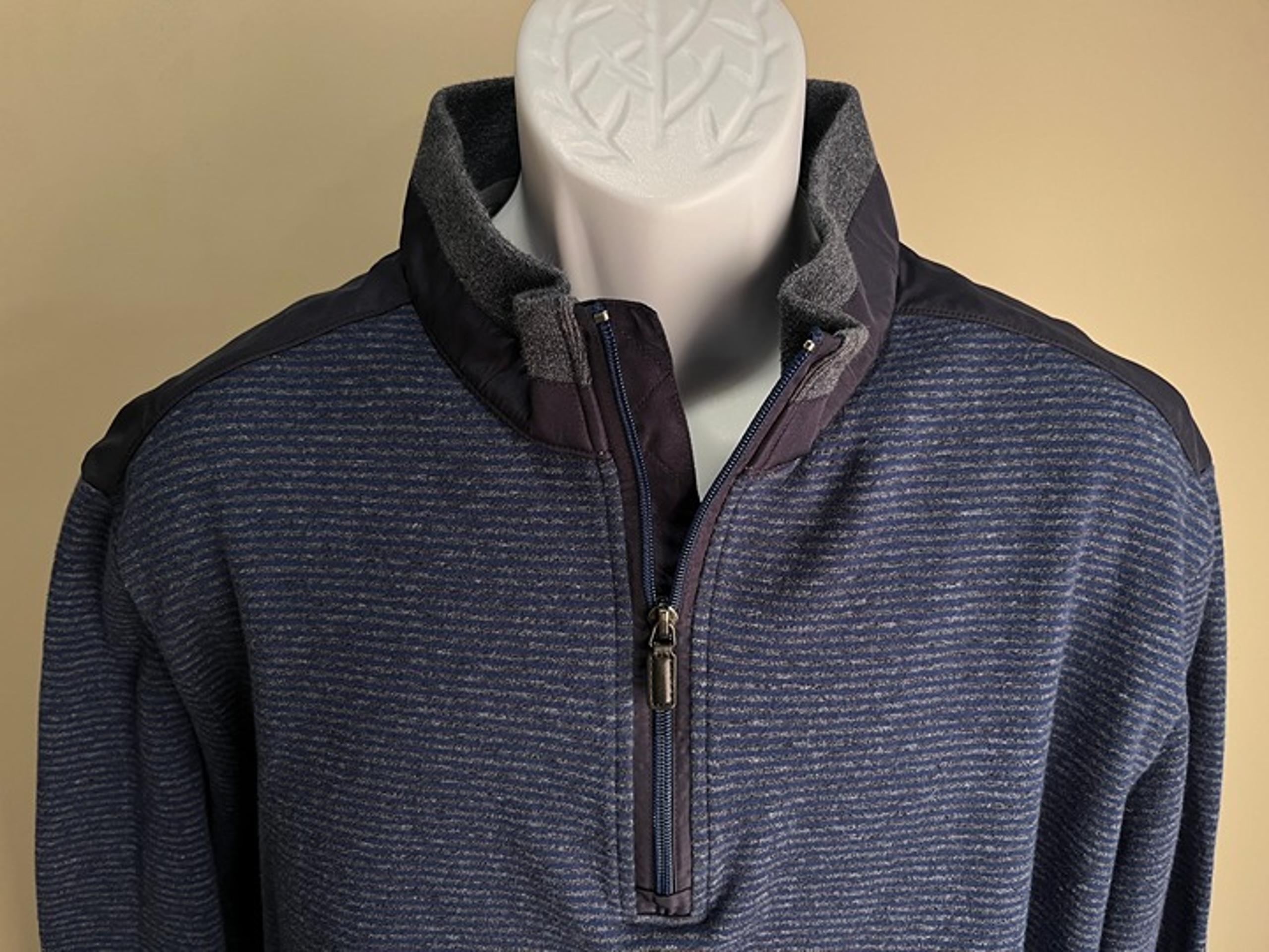 BUGATCHI Men's blue Mint Condition 1/3 zip golf Sweater jacket pullover XXL 2XL