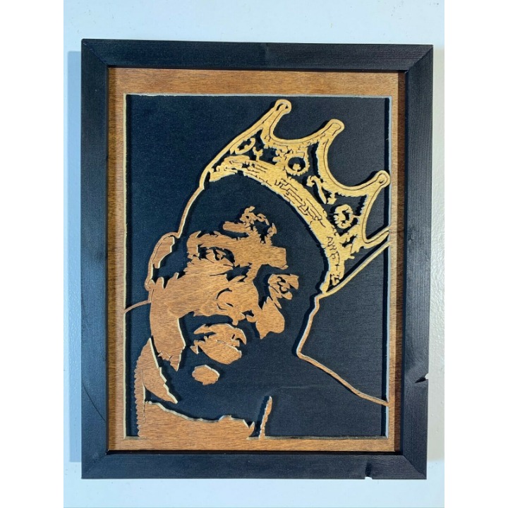 Unique Biggie Smalls Notorious BIG Scroll Saw Wood Art Ready To Hang