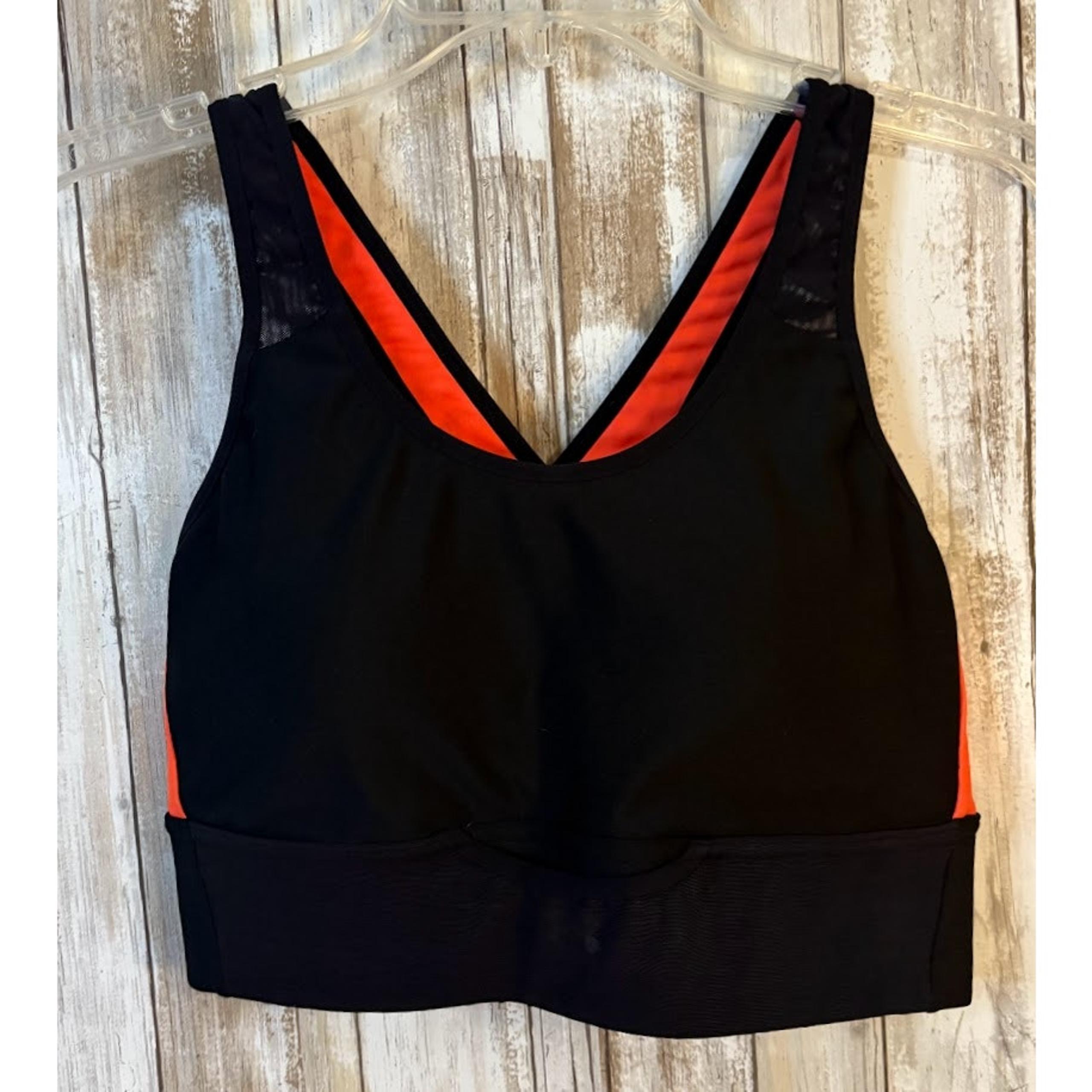 Under Armour Black & Orange Compression Sports Bra - L