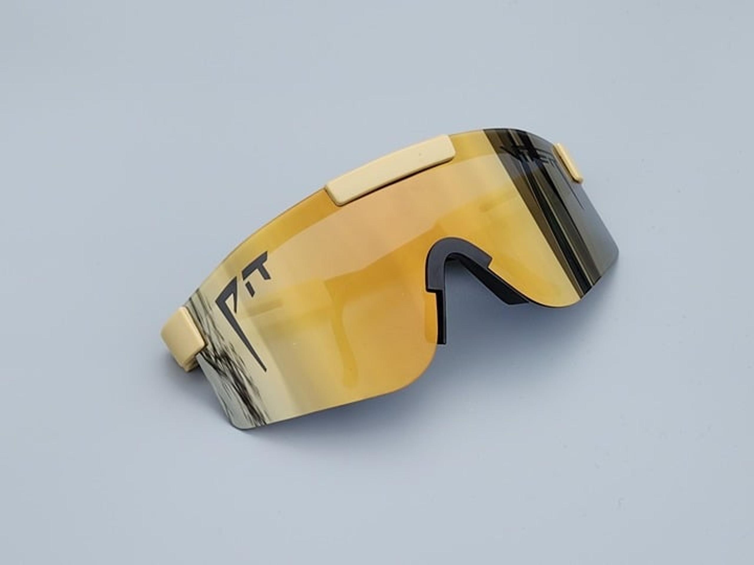 Matte Gold Frame Gold Mirror Lens Viper Sports Sunglasses Double Wide PV64