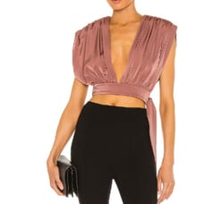 Deep V wrap around top