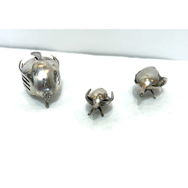 Set Of 3 Handmade Silver Bird Figurines Fork Spoon Decor Collectibles Artist