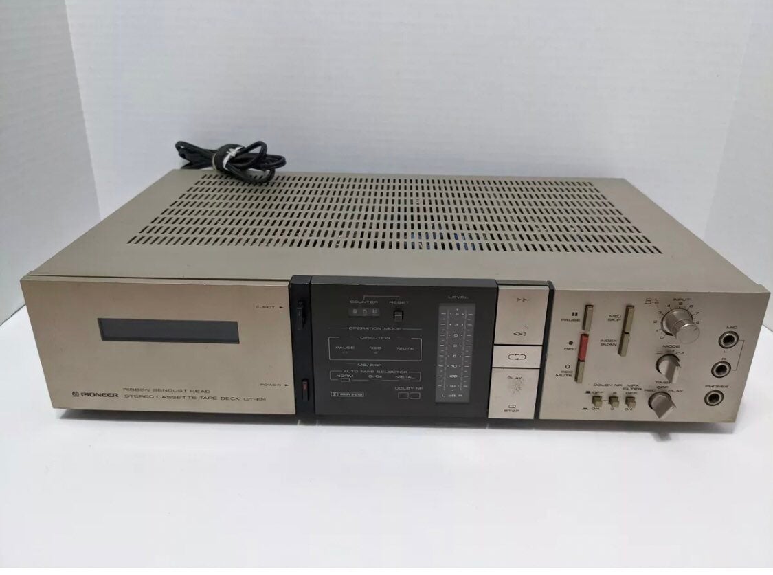 Pioneer Tape Deck CT-6R Ribbon Sendust Head Stereo Cassette Vintage Music Sound
