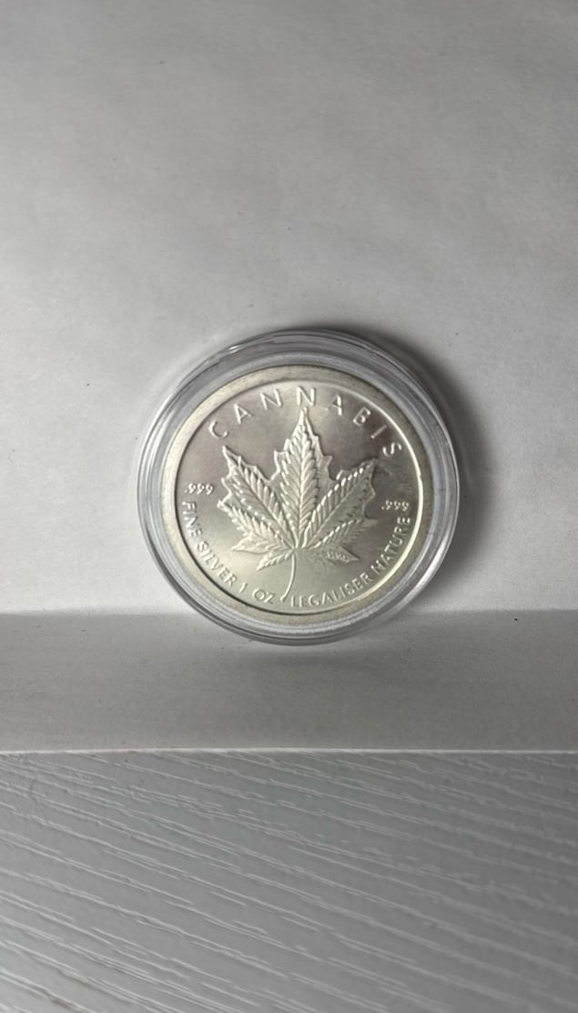 2020 Silver Shield 1 Oz .999 Fine Silver Cannabis Coin