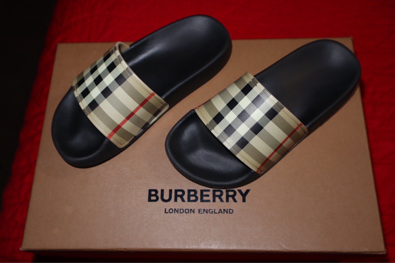 Children Burberry Vintage Check Slides